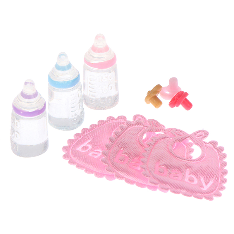 Resin Art Bottle - Miniatura Mamadeiras e Chupeta Bibs Set,