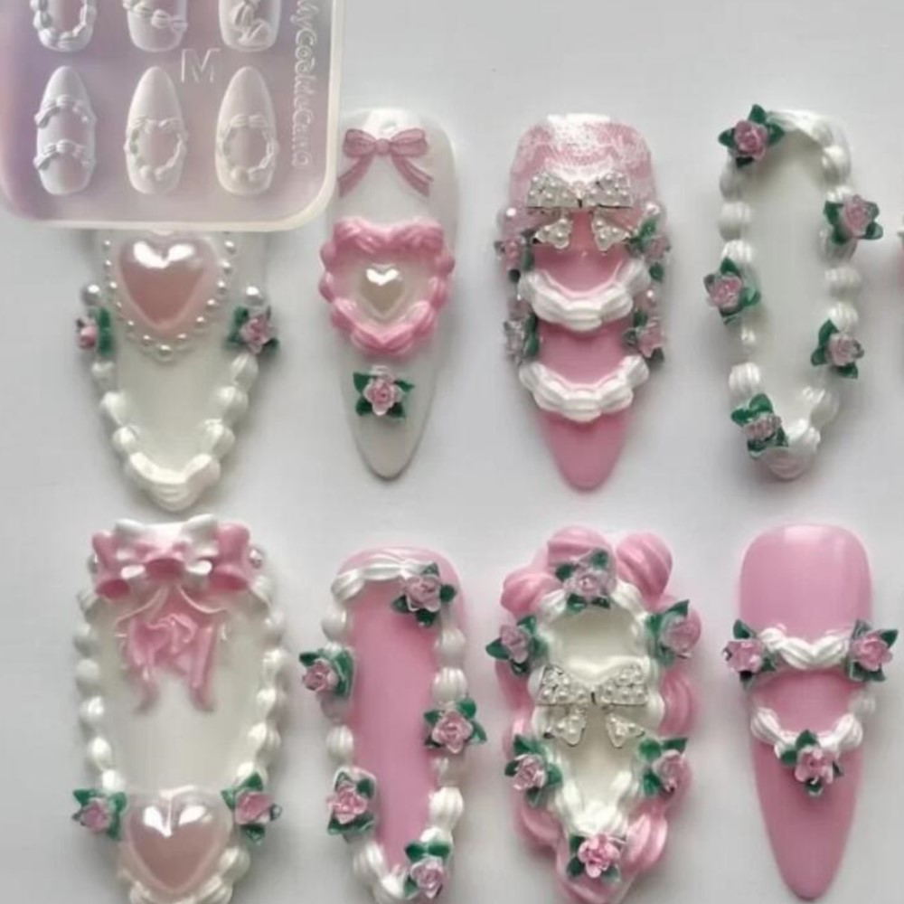 1pc 3d creme francês arte do p - Resin Art Templates Free avaliação e preço
